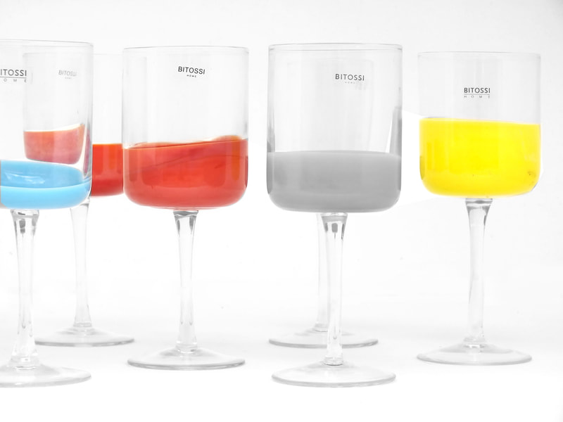 Bitossi home design years 90 tumble spot, 9 glass various colour