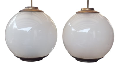 #Azucena Italy Luigi Caccia #Dominioni design years '58 two big ceiling lamp ball #ls2