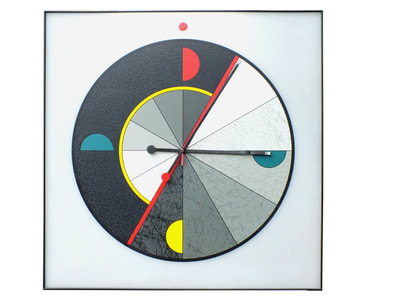 Big wall clock in the manner of Morphos by Kurt Del Banco design years '80