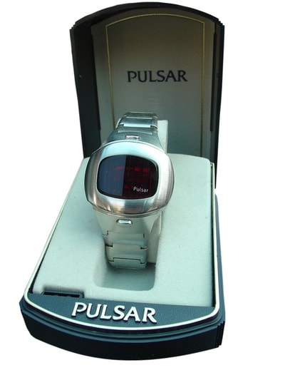 pulsar led years 70 watch design with box