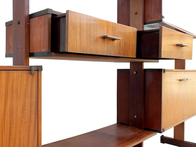 RB Italy production years '50 refined bookcase design teak