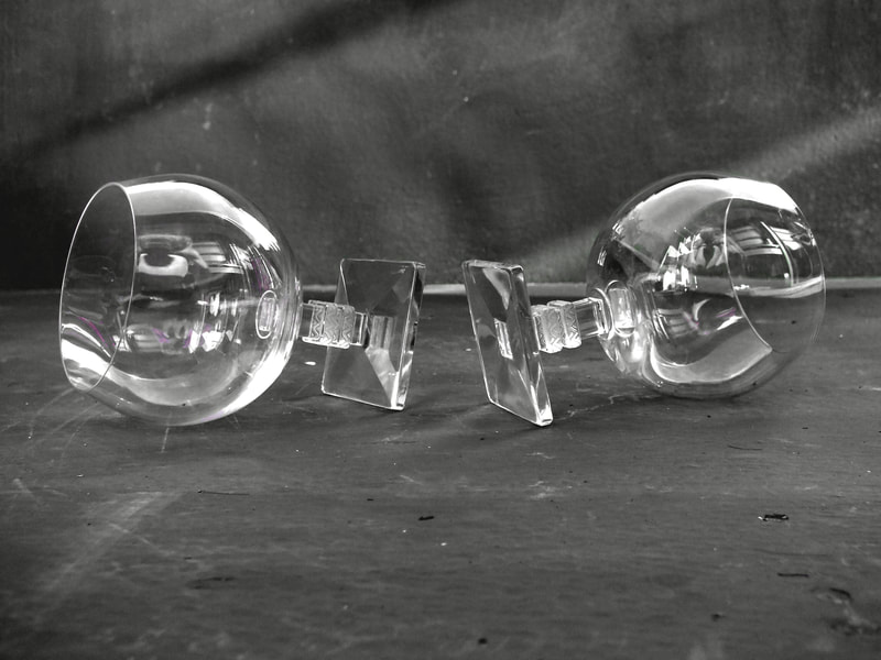 1939 René Lalique, Set of Four Argos Cognac Glasses Clear and Satinated Glass