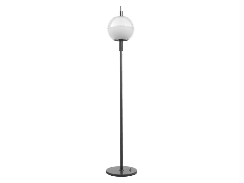 stilnovo italy years '60  floor lamp galvanized metal  design  in the manner azucena gardella ignazio 