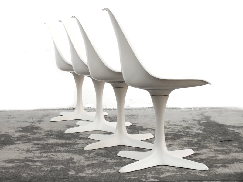 Burke Maurice design years '60 for Arkana British prod. set of four chairs tulip