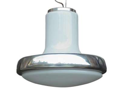 Oscar #Torlasco design for #Lumi Italy ceiling lamp opalescent glass 