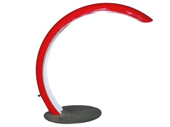 av #mazzega table #lamp #mudguard parafango in red and white double glass years '70