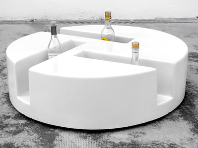 #Astarte Nerviano Italy rare typology #cartbar low table   in #fiberglass with wheels years'70