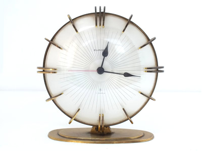 Mantel clock Europa Germany modified brass design years '50 (bill ponti era)