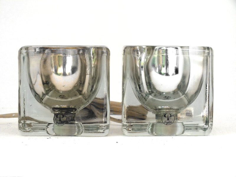 Peill & Putzler Germany Production Ice Cube Two Table Lamps Years, 1970