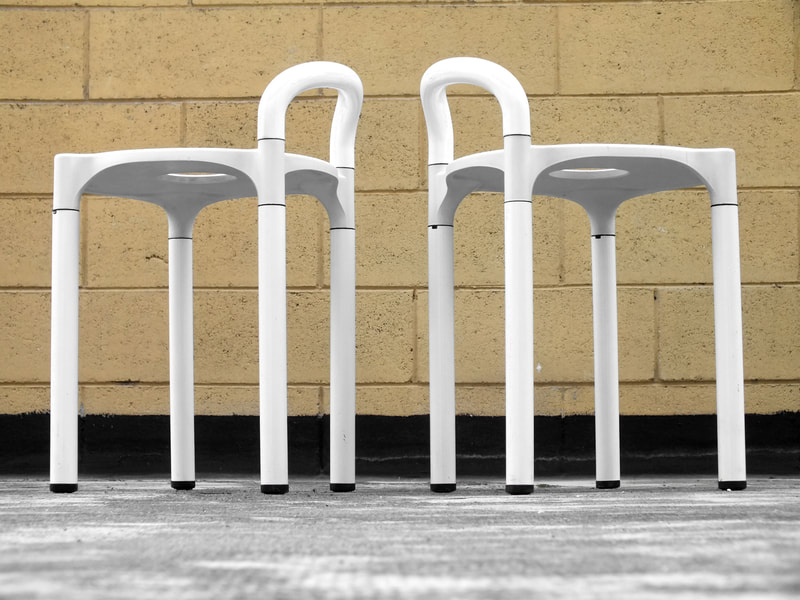 Anna Castelli Ferrieri Design in Years '80 for Kartell Set of Two Stools "Polo