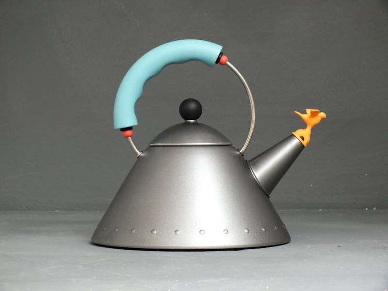  Michael Graves Postmodern tea 9093 kettle by Alessi Italy 